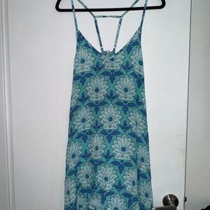 Tiare Hawaii Blue Floral Flowy Dress - One Size - Beach Coverup